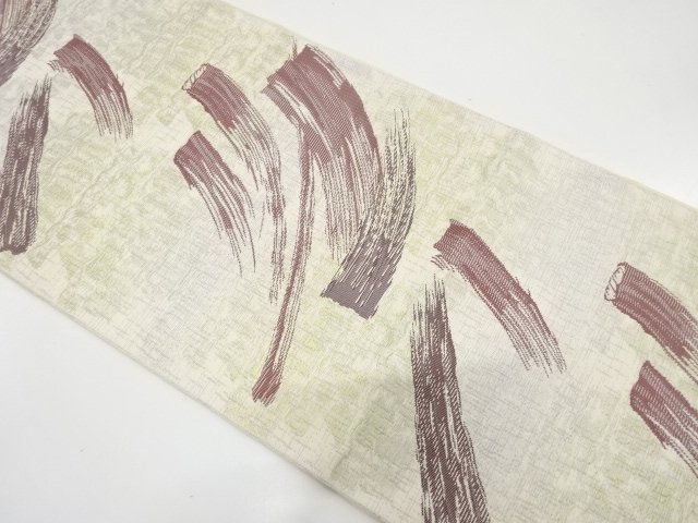 JAPANESE KIMONO / CHIKUZEN HAKATA BRUSHSTROKE PATTERN WEAVING NAGOYA O